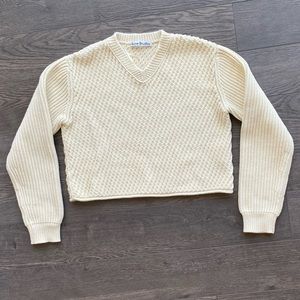 White Acne Studio cropped chunky sweater